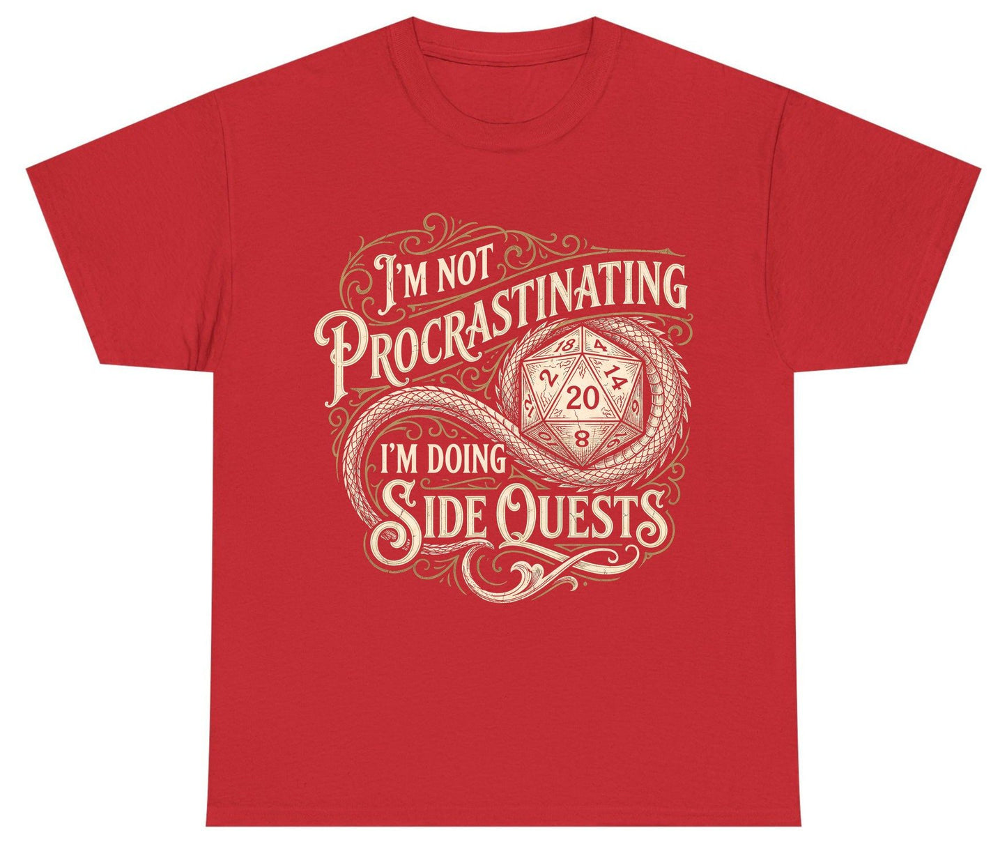 I'm Not Procrastinating I'm Doing Side Quests rpg gaming Youth T-Shirt Red product mockup