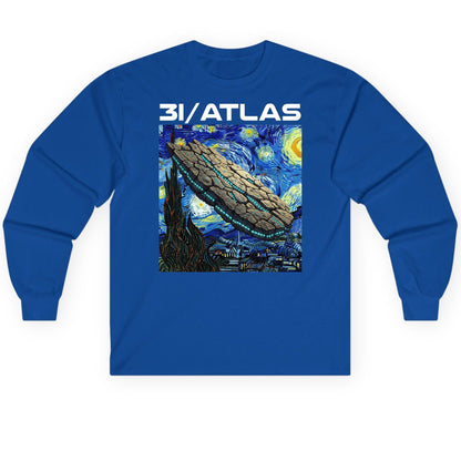 31 Atlas van gogh sci-fi mashup Long Sleeve Tee Royal product mockup