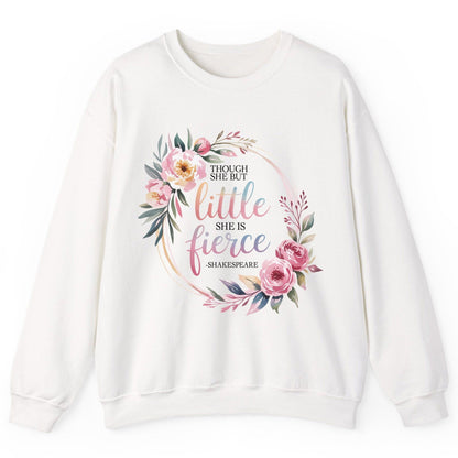 Little Fierce feminine empowerment Sweatshirt White product mockup