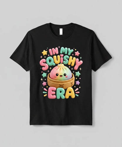 In My Squishy Era Cute Dumpling T-Shirt - product mockup - Black
