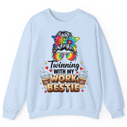Twinning with My Work Bestie work bestie Sweatshirt Light Blue product mockup