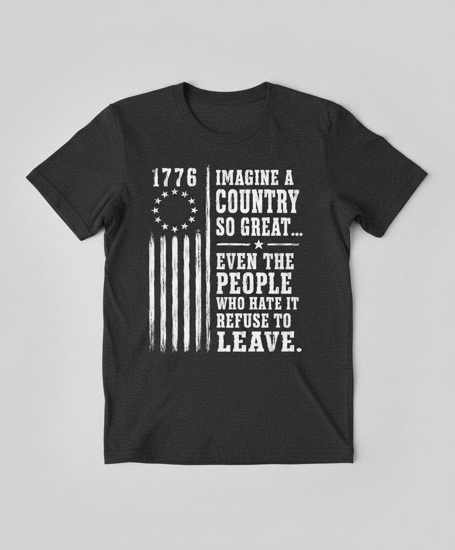 Imagine a Country So Great Patriotic Funny Patriotism T-Shirt - product mockup - Dark Heather