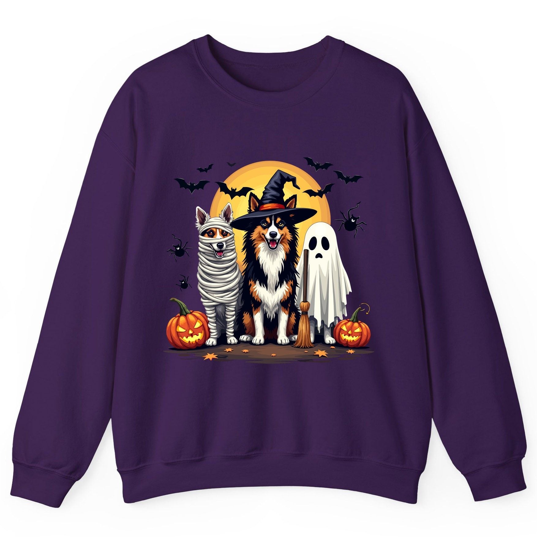 Halloween Dogs in Costumes Halloween dogs Sweatshirt Purple product mockup