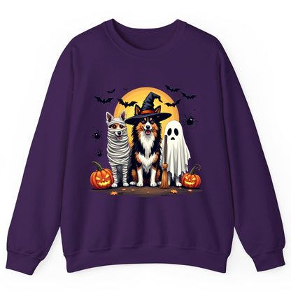 Halloween Dogs in Costumes Halloween dogs Sweatshirt Purple product mockup