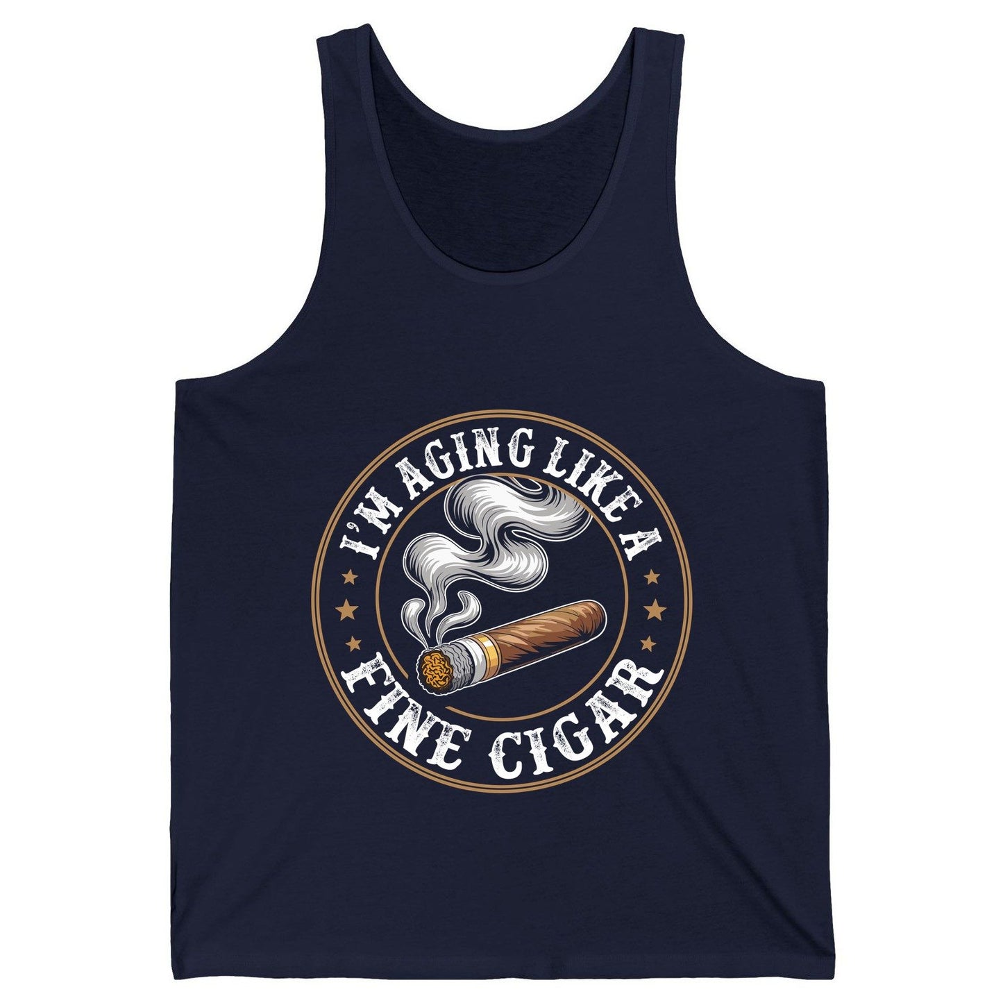 I'm Aging Like a Fine Cigar cigar smoking Tank Top Navy product mockup