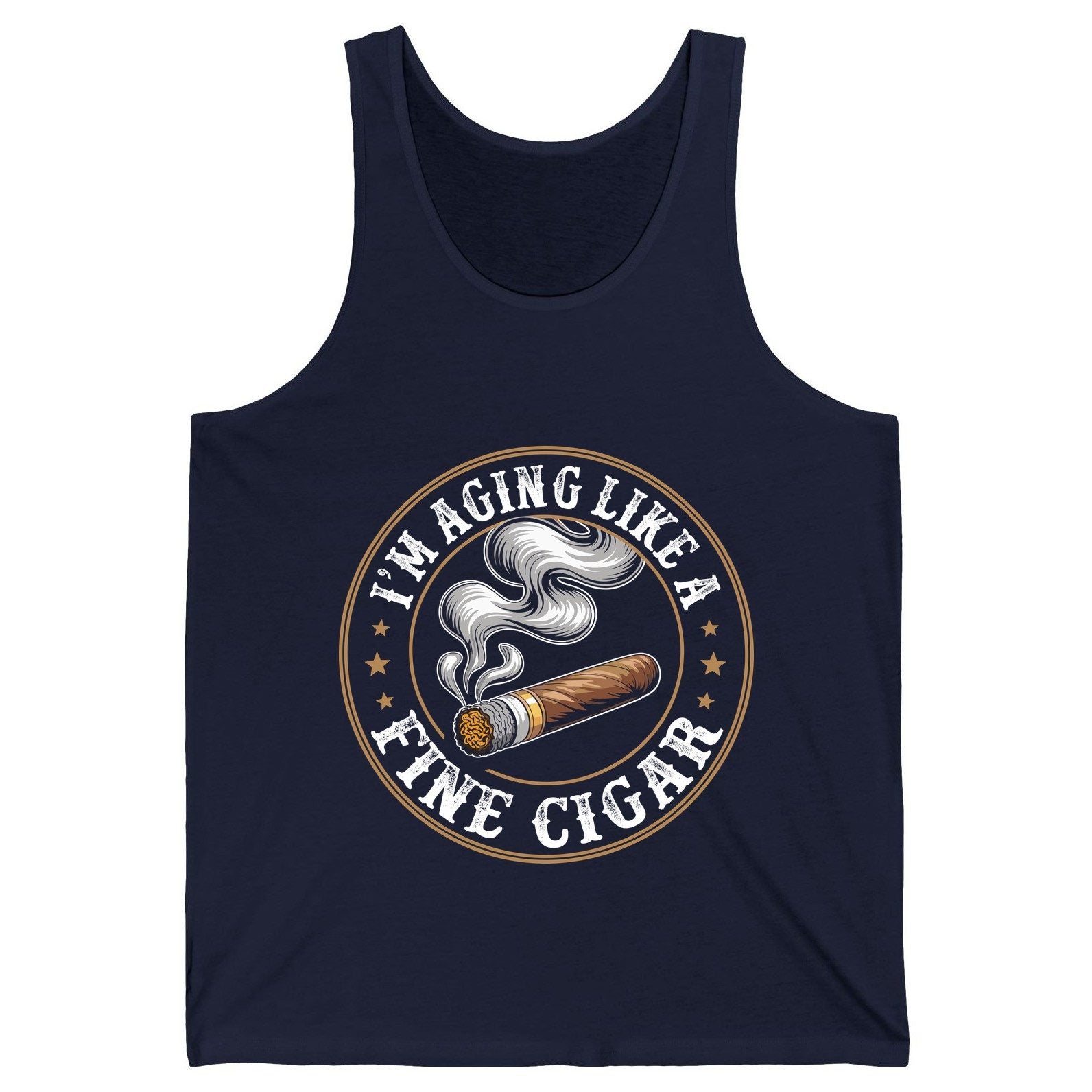 I'm Aging Like a Fine Cigar cigar smoking Tank Top Navy product mockup