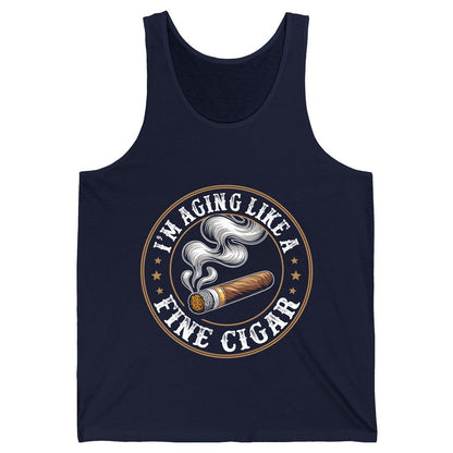 I'm Aging Like a Fine Cigar cigar smoking Tank Top Navy product mockup