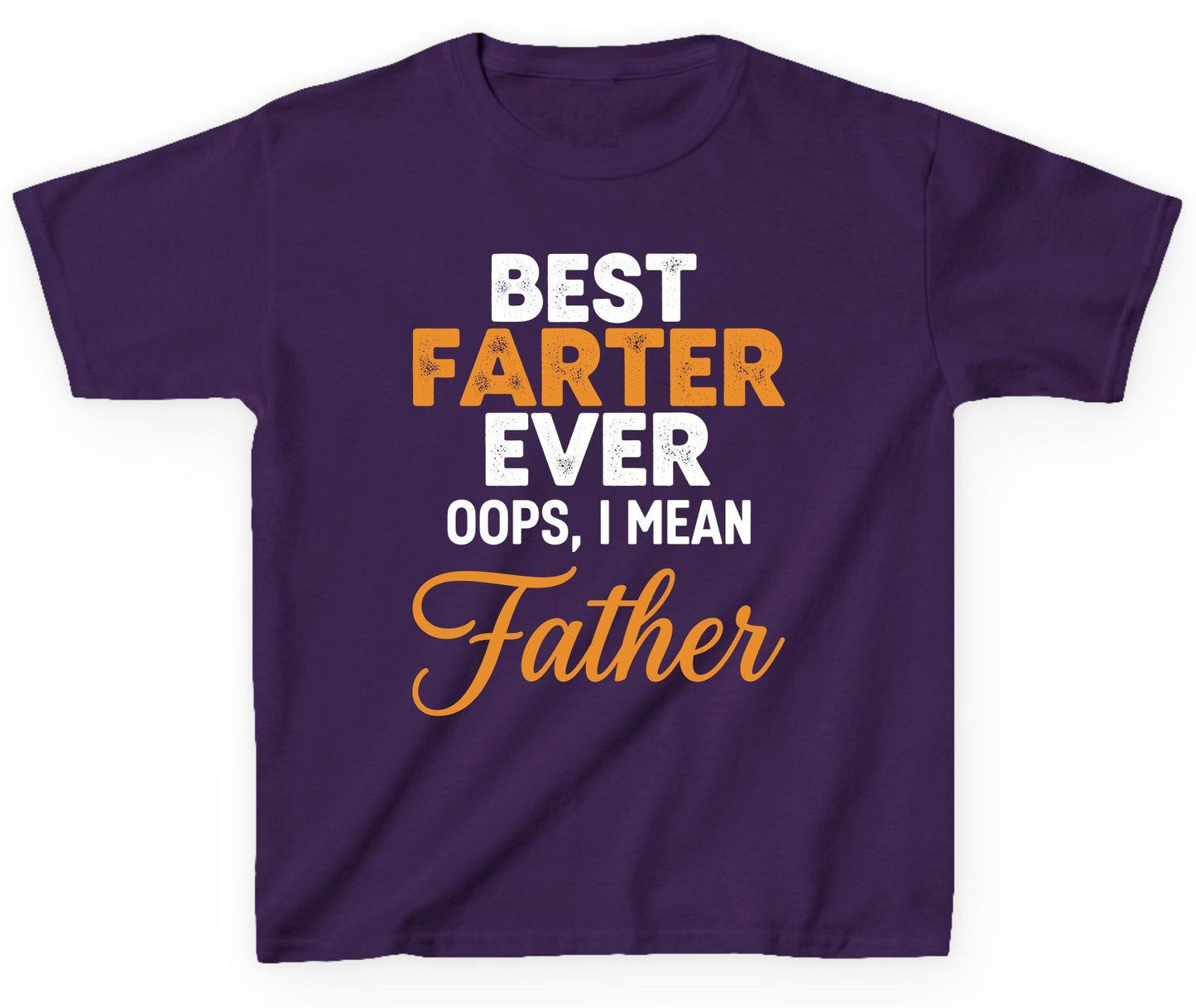 Best Farter Ever Oops, I Mean Father fatherhood humor Youth T-Shirt Purple product mockup
