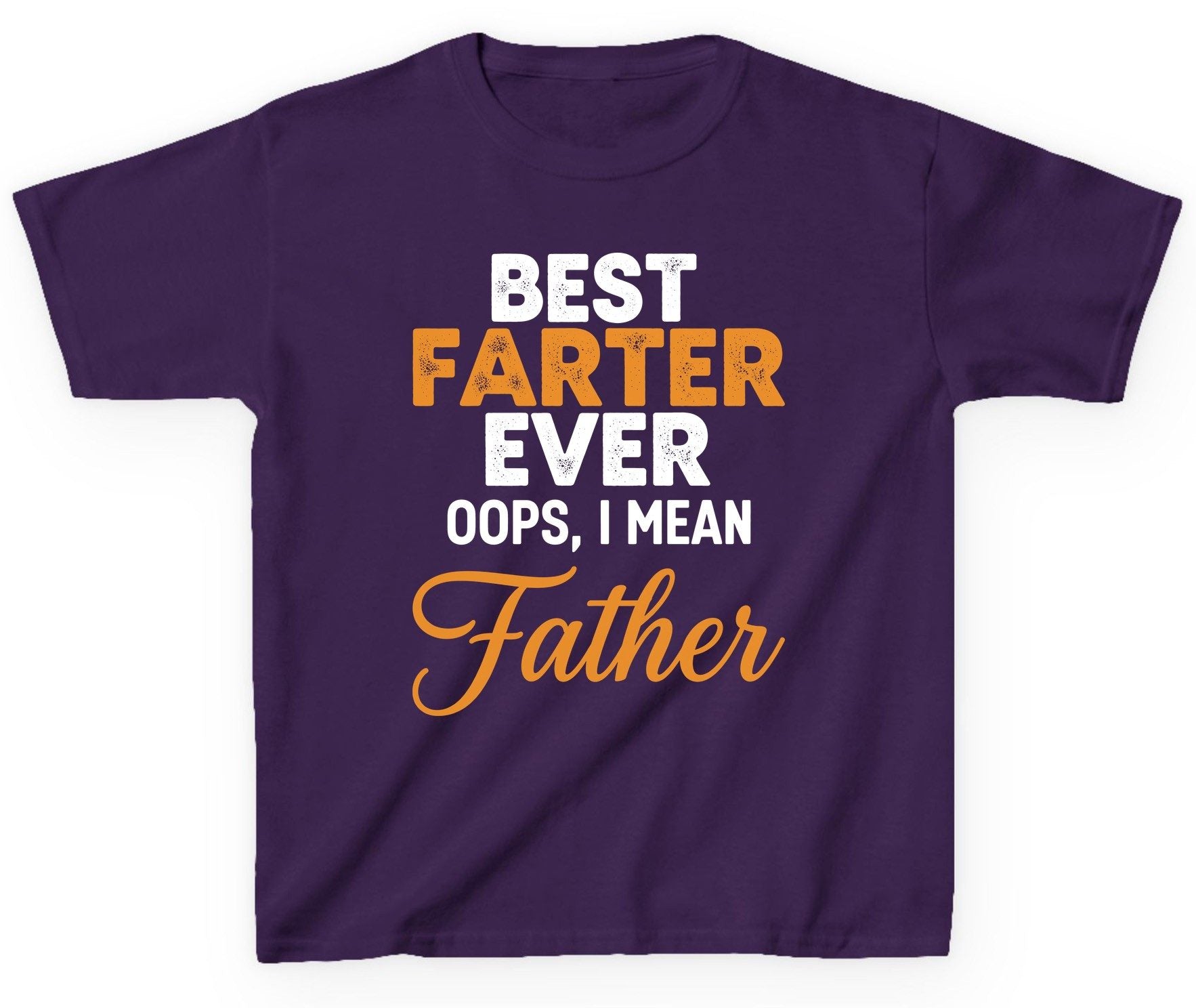 Best Farter Ever Oops, I Mean Father fatherhood humor Youth T-Shirt Purple product mockup