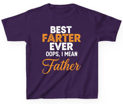 Best Farter Ever Oops, I Mean Father fatherhood humor Youth T-Shirt Purple product mockup