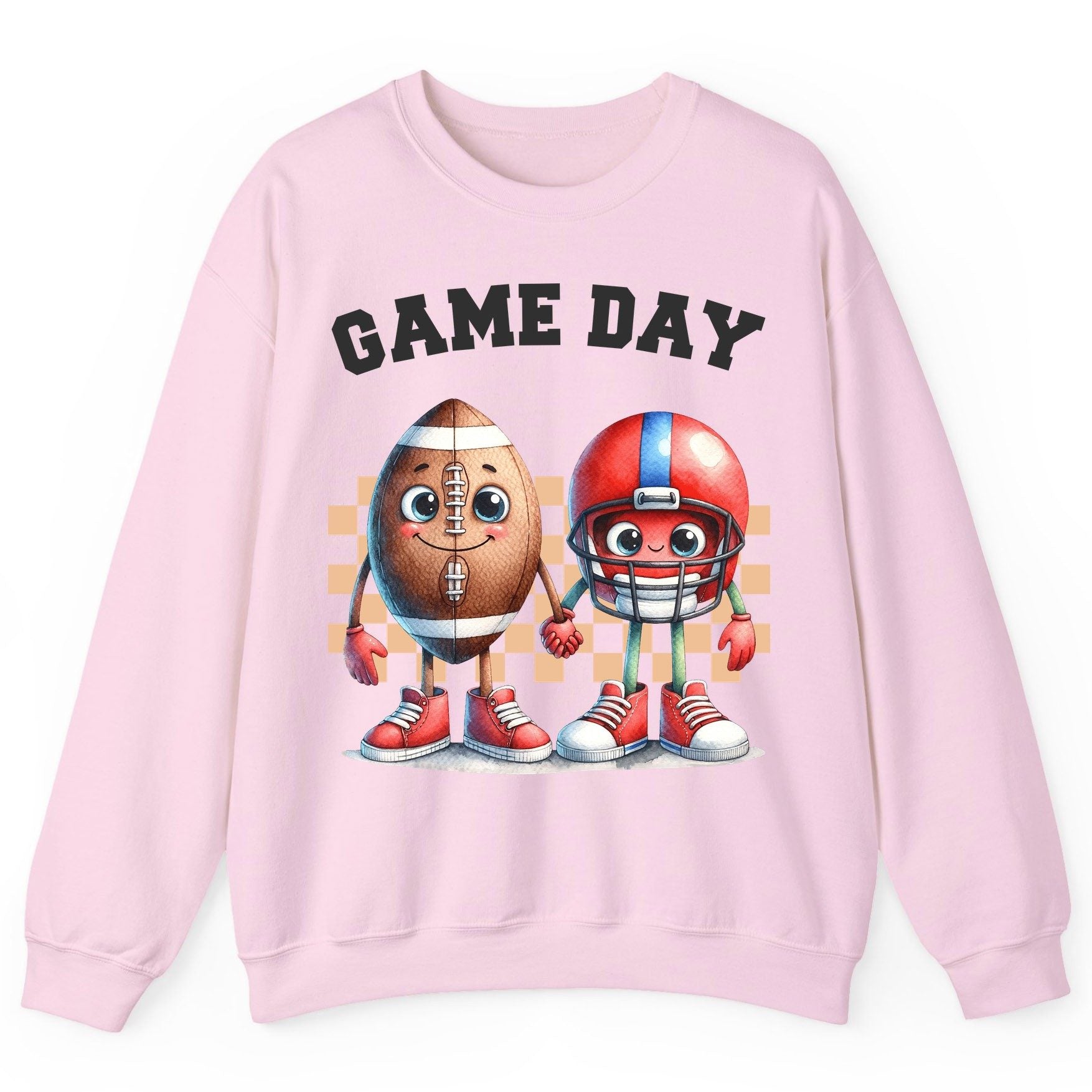 Game Day american football Sweatshirt Light Pink product mockup