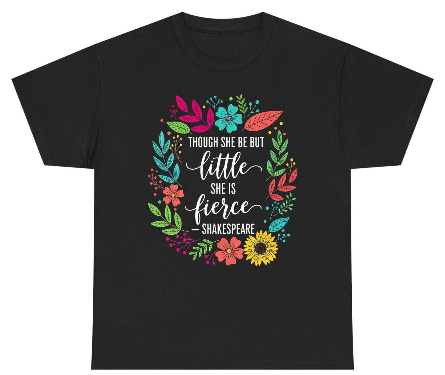 Though She Be but Little She Is Fierce - Shakespeare empowerment Youth T-Shirt Black product mockup
