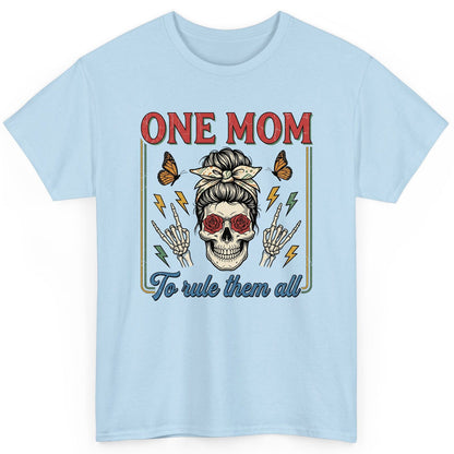 ONE MOM to Rule Them All Funny Skull T-Shirt - product mockup - Light Blue