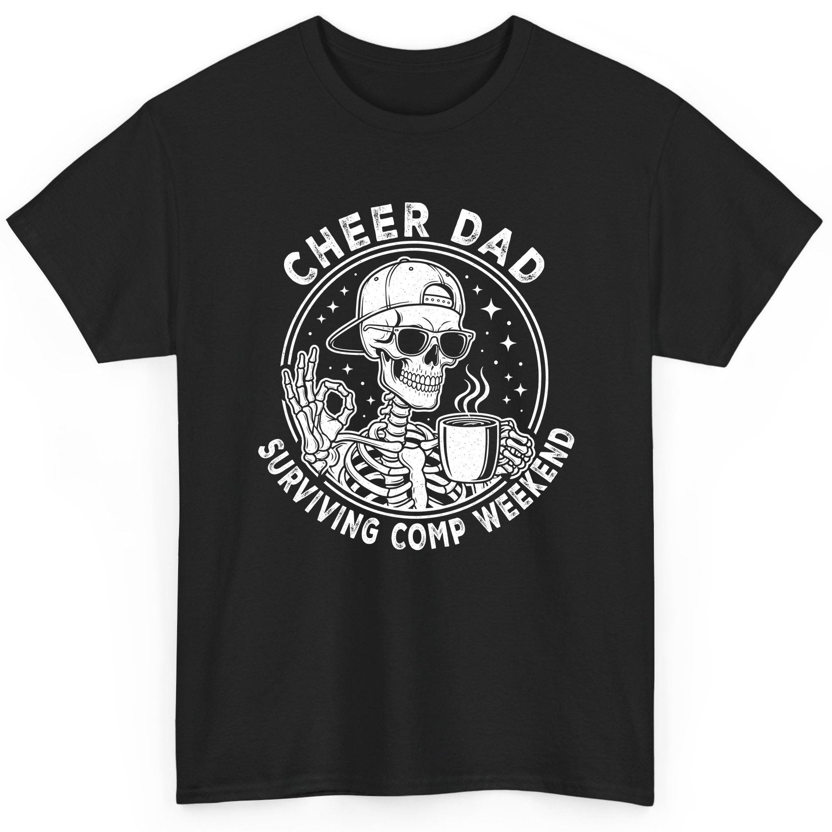 Cheer Dad Surviving Comp Weekend cheer dad T-Shirt Black product mockup