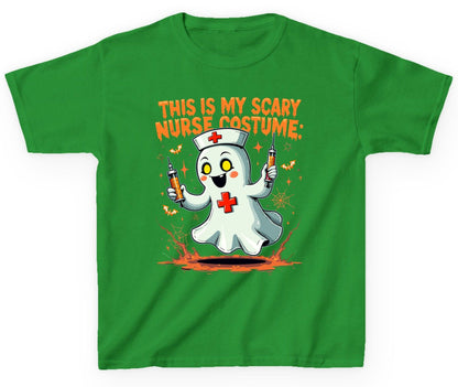 This Is My Scary Nurse Costume ghost nurse Youth T-Shirt Irish Green product mockup