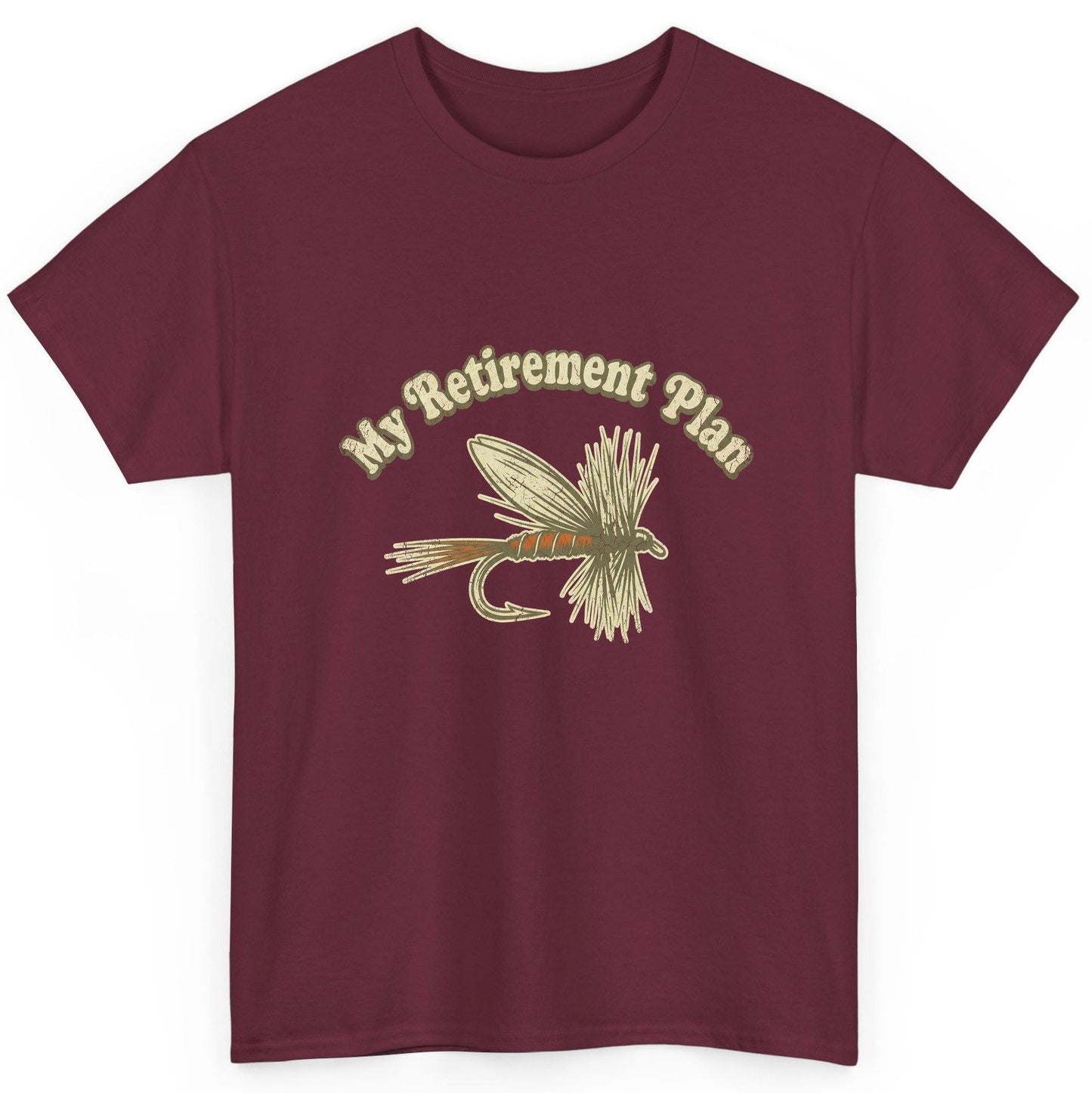 My Retirement Plan fly fishing T-Shirt Maroon product mockup