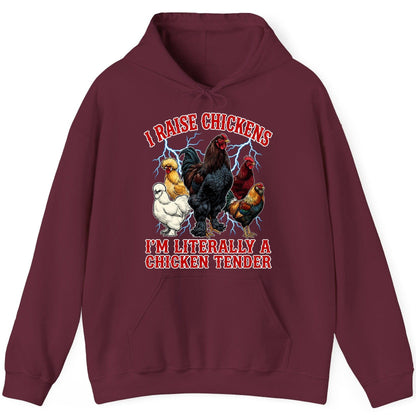 I Raise Chickens I'm Literally a Chicken Tender chickens Hoodie Maroon product mockup