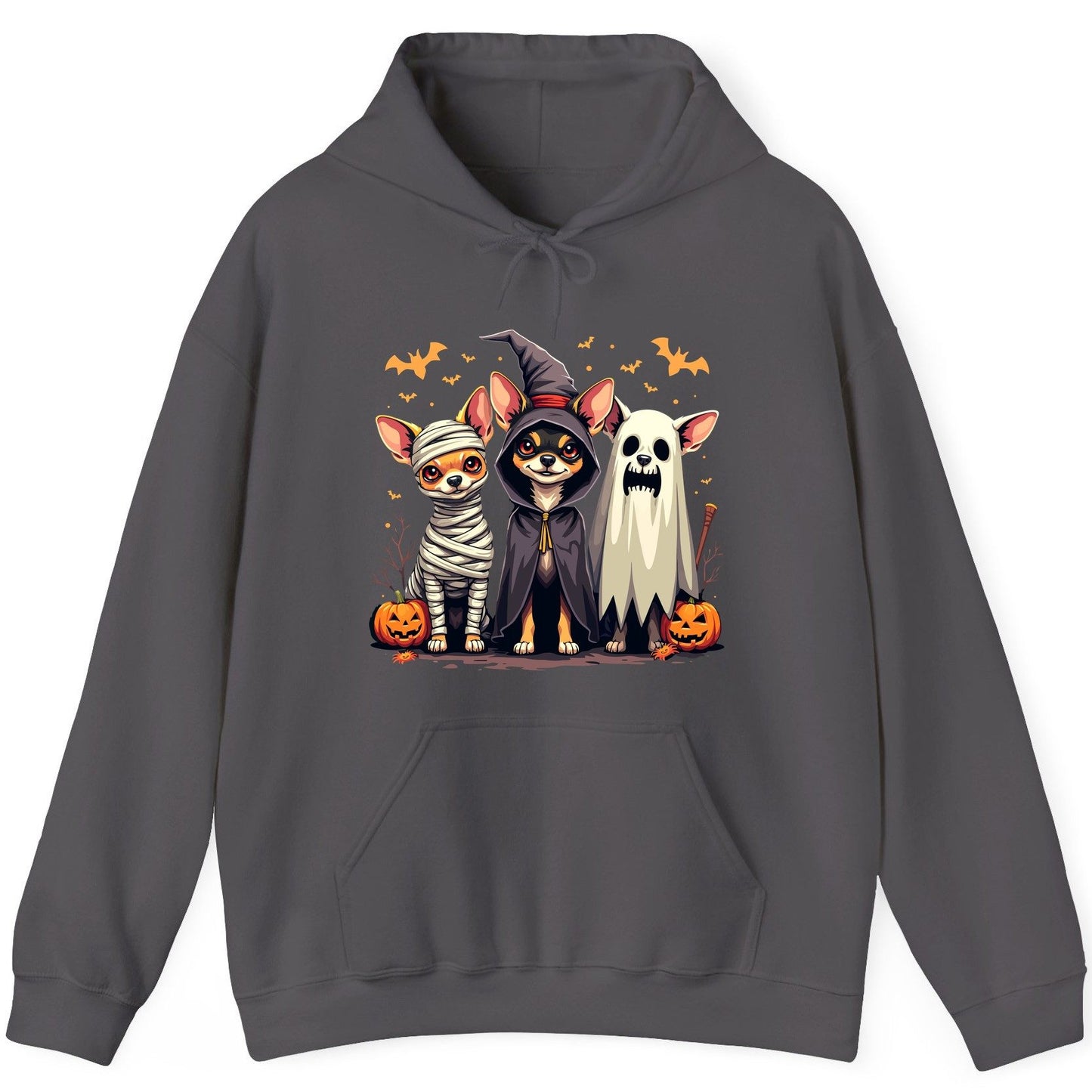 Chihuahua Halloween Costumes chihuahua dogs in Halloween costumes Hoodie Charcoal product mockup