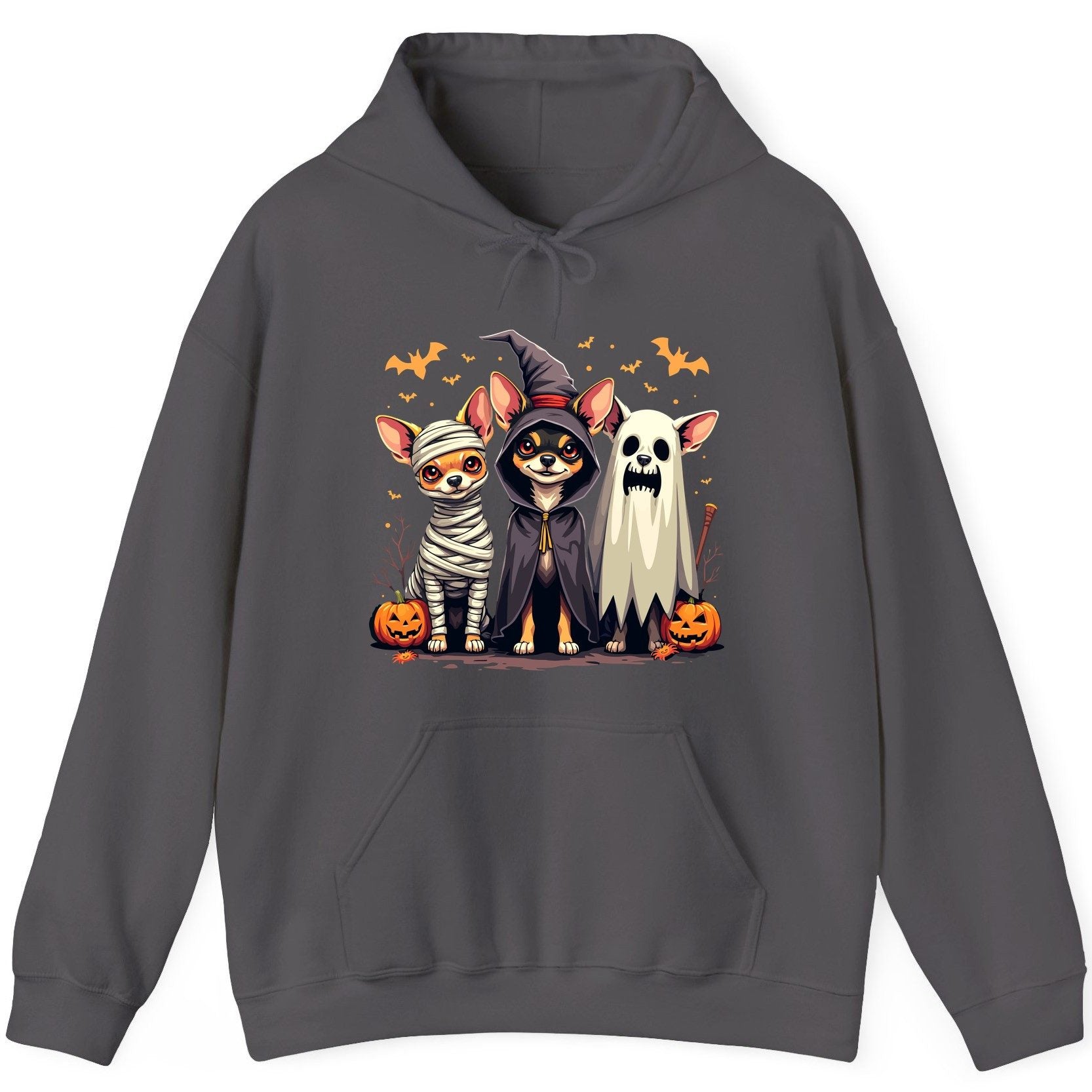 Chihuahua Halloween Costumes chihuahua dogs in Halloween costumes Hoodie Charcoal product mockup