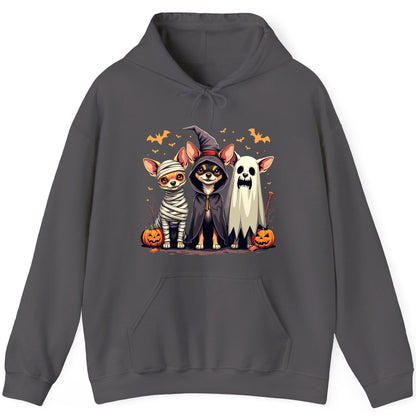 Chihuahua Halloween Costumes chihuahua dogs in Halloween costumes Hoodie Charcoal product mockup