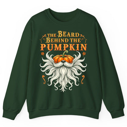 The Beard Behind the Pumpkin bearded dad Sweatshirt Forest Green product mockup
