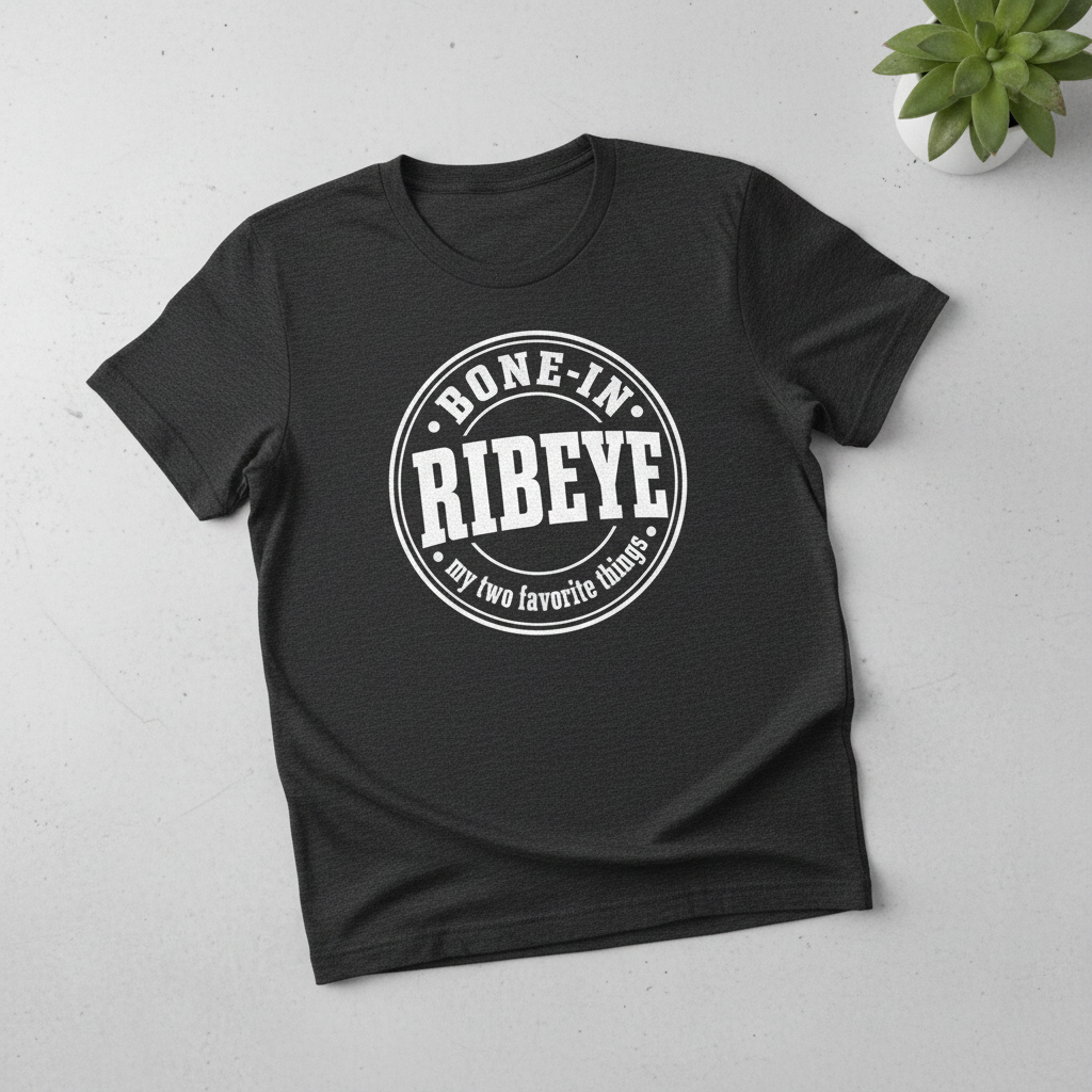 Bone-In Ribeye My Two Favorite Things T-Shirt - Dark Heather