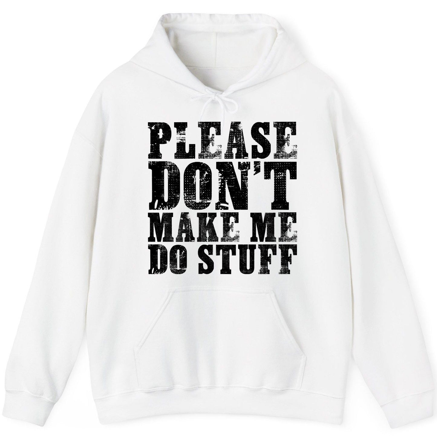 Solid Black Block minimalist geometric design Hoodie White product mockup