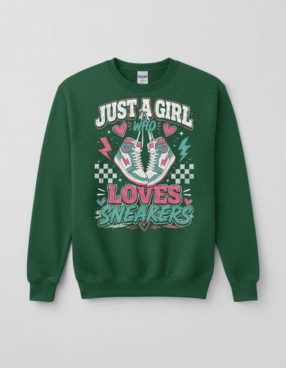 Sneakers Retro Sneakerheads Sweatshirt - product mockup - Forest Green