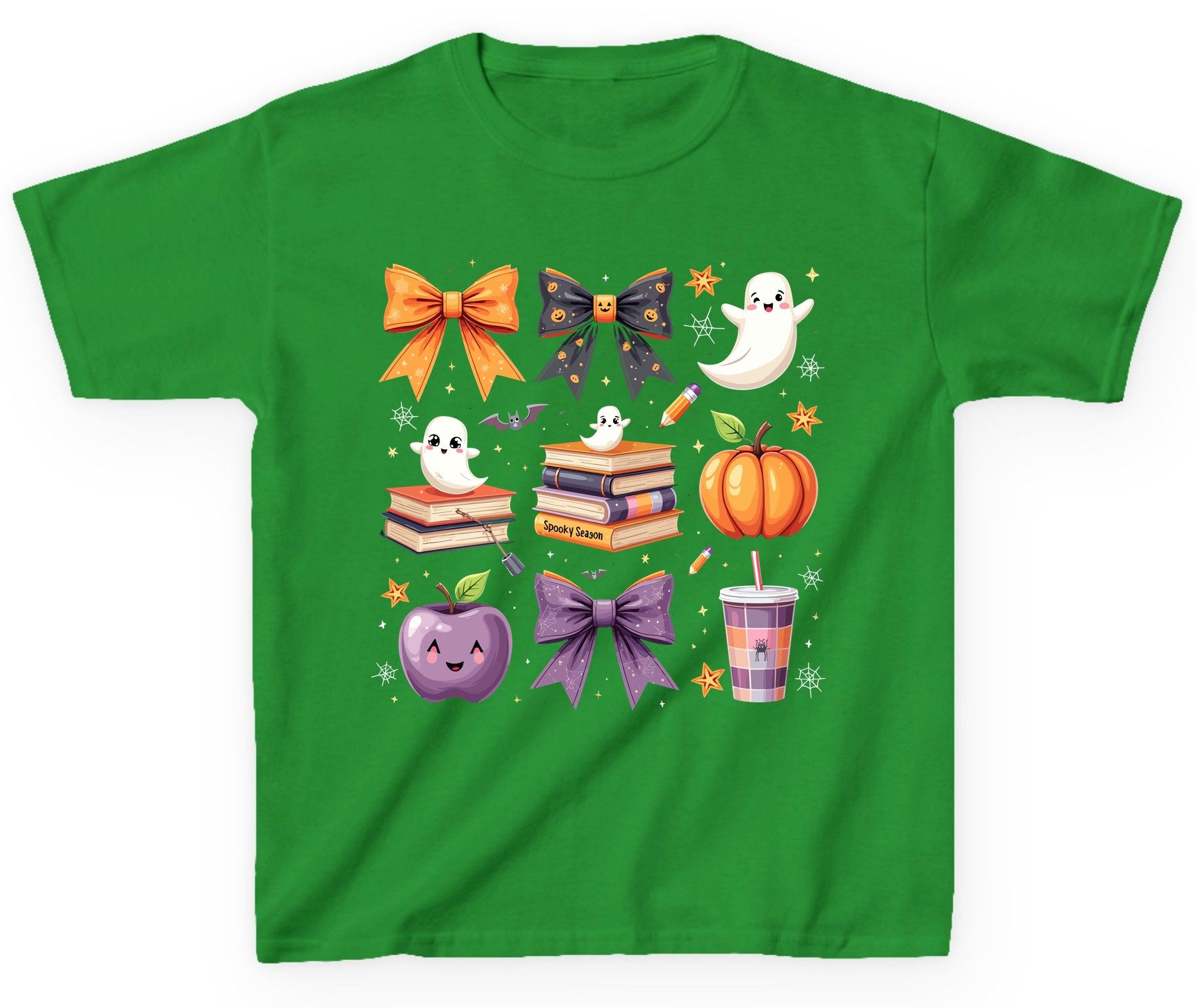 Spooky Season Halloween Youth T-Shirt Irish Green product mockup