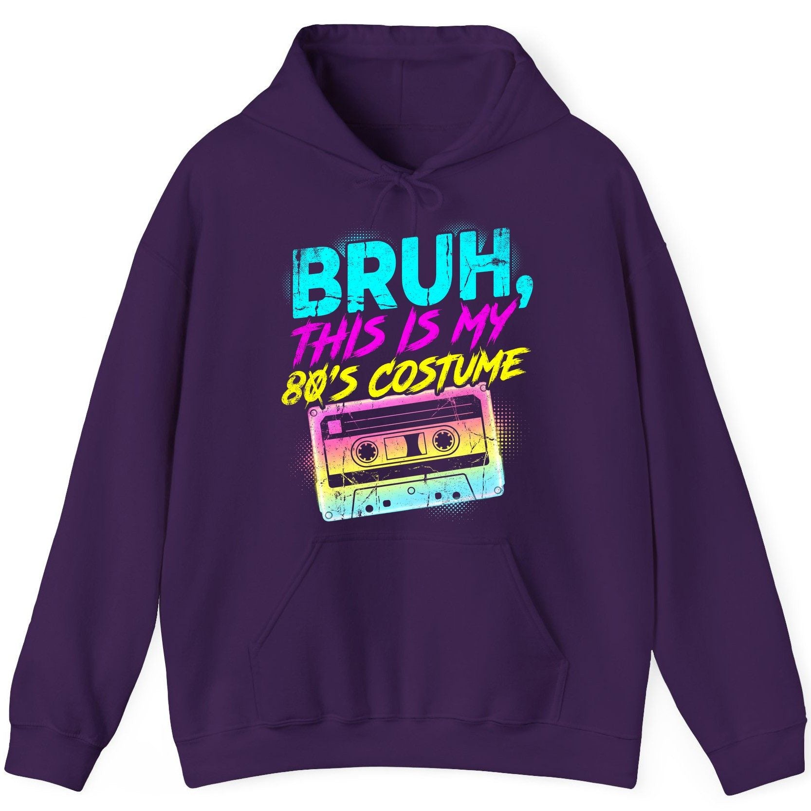 BRUH, THIS IS MY 80'S COSTUME 1980s nostalgia Hoodie Purple product mockup