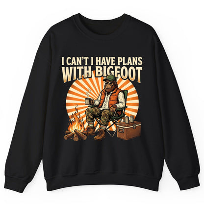 I Can't I Have Plans with Bigfoot bigfoot Sweatshirt Black product mockup