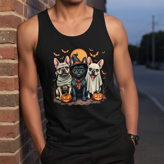 Halloween French Bulldogs Costumes french bulldogs Tank Top Black lifestyle mockup