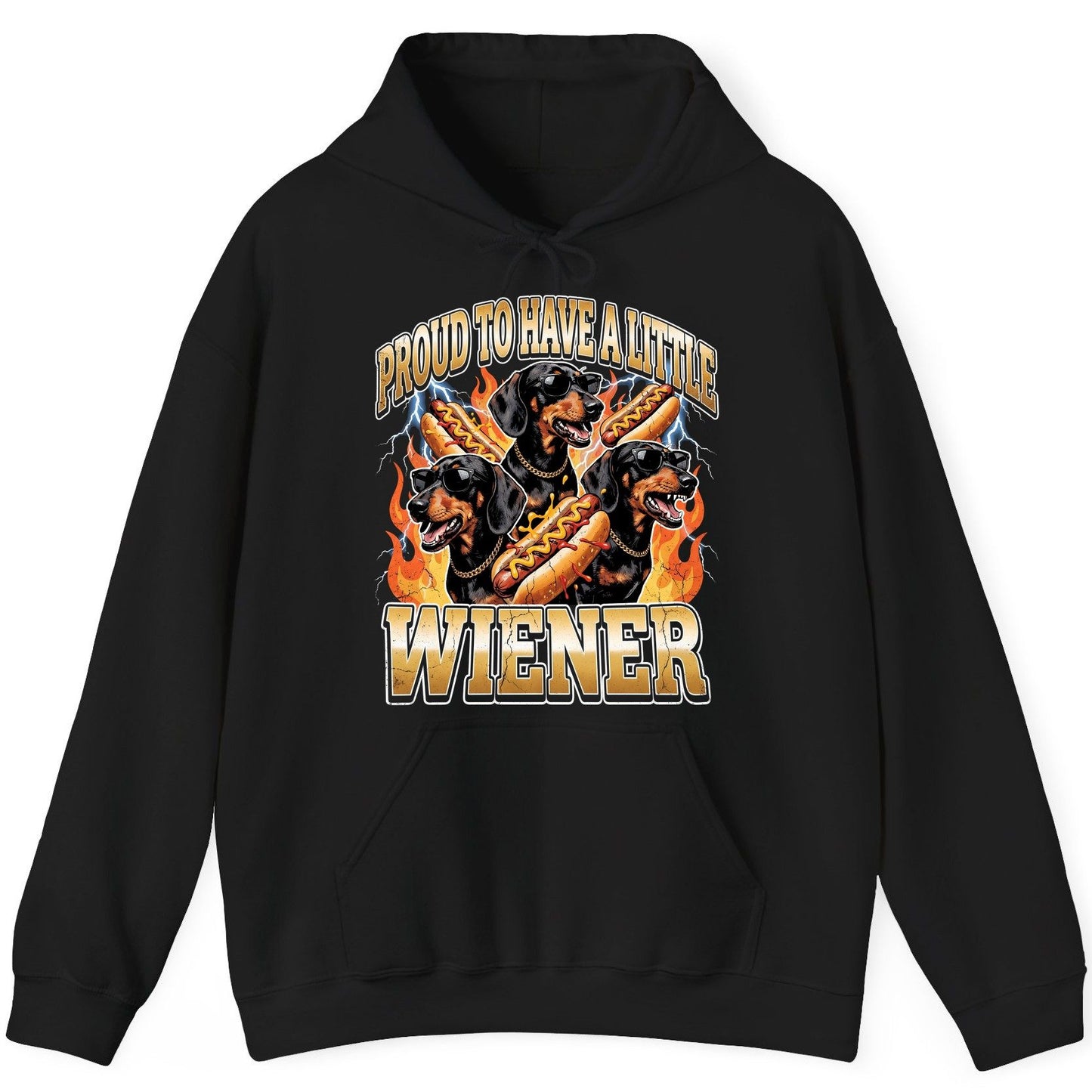 Proud to Have a Little Wiener dachshund Hoodie Black product mockup