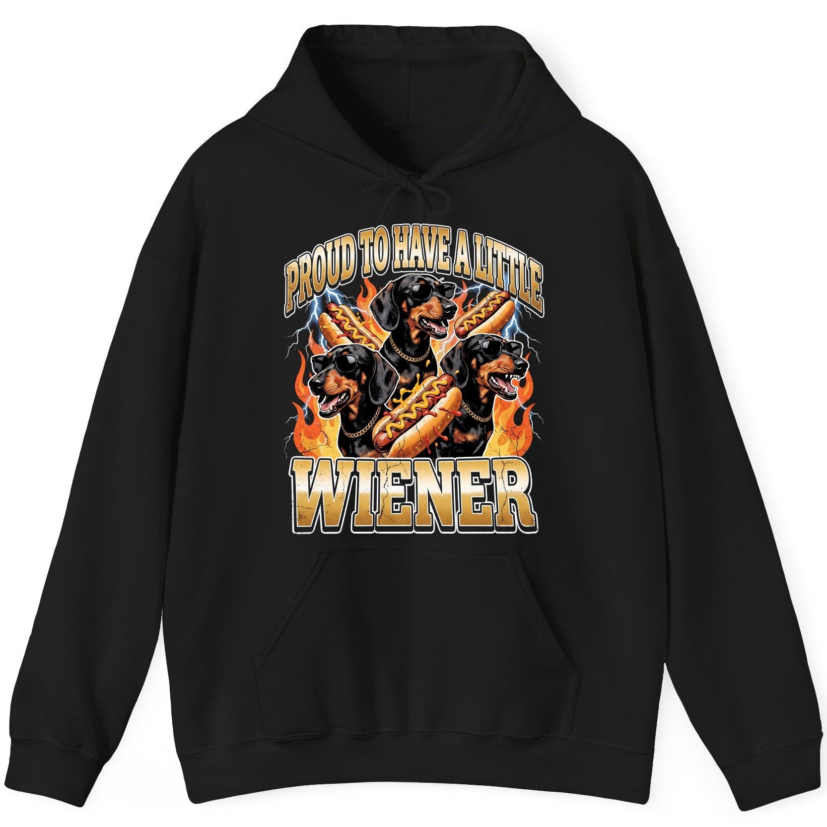 Proud to Have a Little Wiener dachshund Hoodie Black product mockup