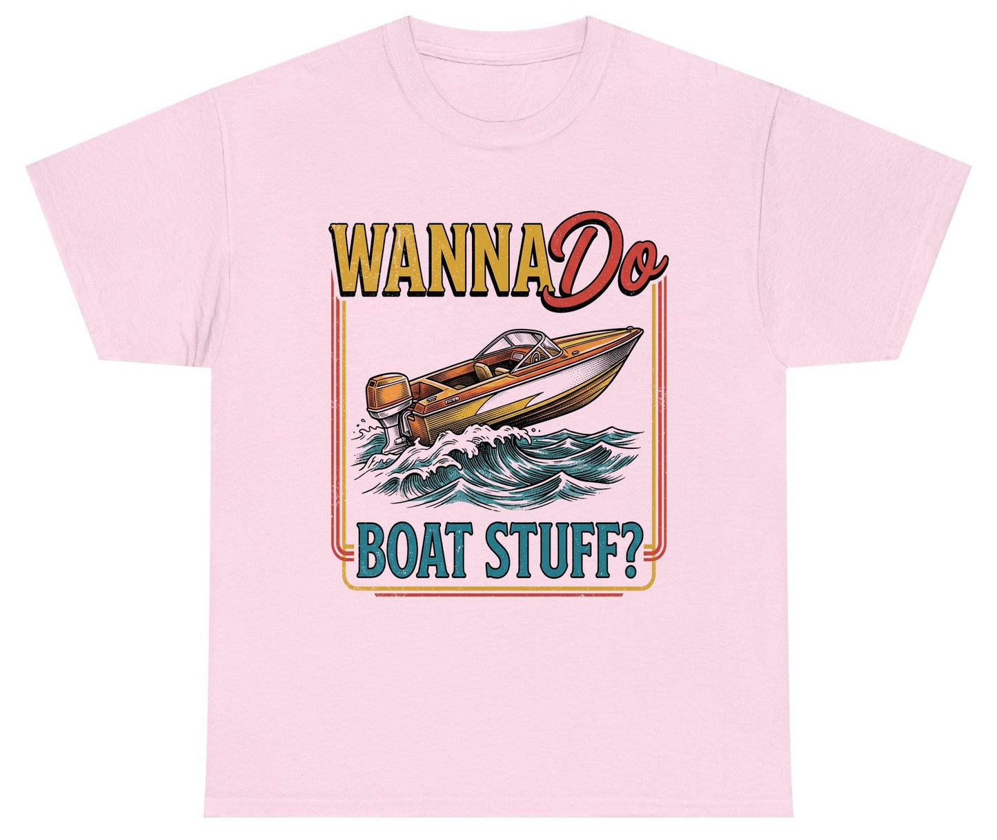 Wanna Do Boat Stuff Retro Boating Youth T-Shirt - product mockup - Light Pink