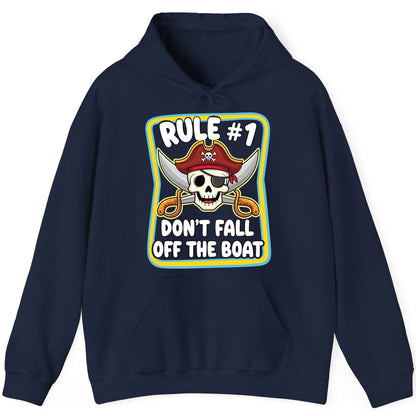 Rule 1 Don't Fall Off the Boat pirate Hoodie Navy product mockup
