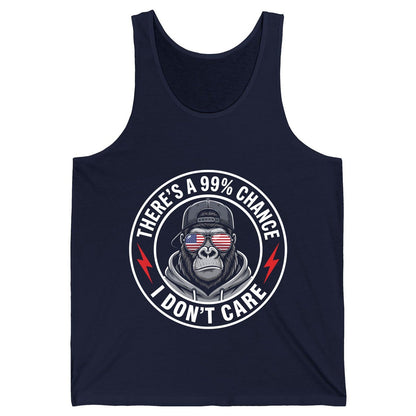 There's a 99% Chance I Don't Care sarcastic gorilla Tank Top Navy product mockup