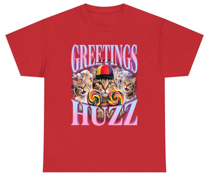 Greetings Huzz Funny Cats Youth T-Shirt - product mockup - Red