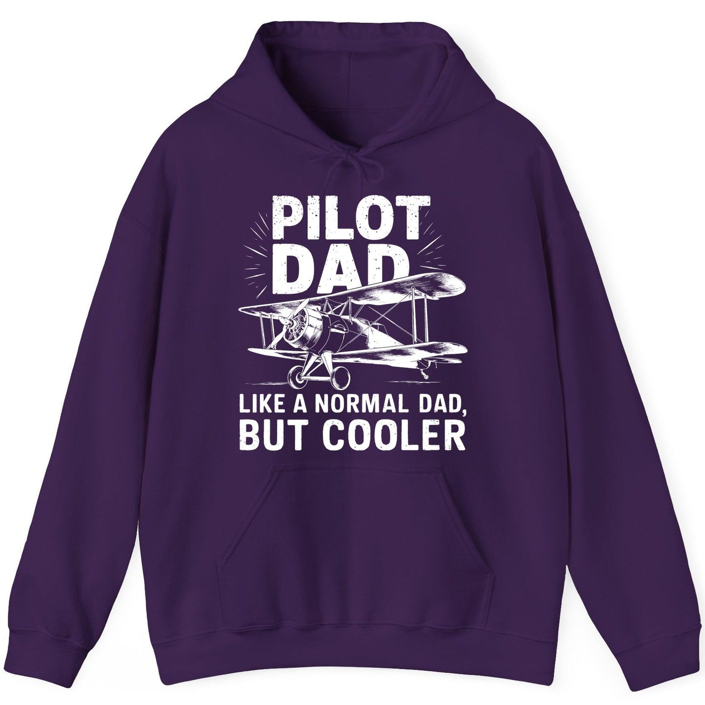 Pilot Dad, Like a Normal Dad, but Cooler pilot dad Hoodie Purple product mockup