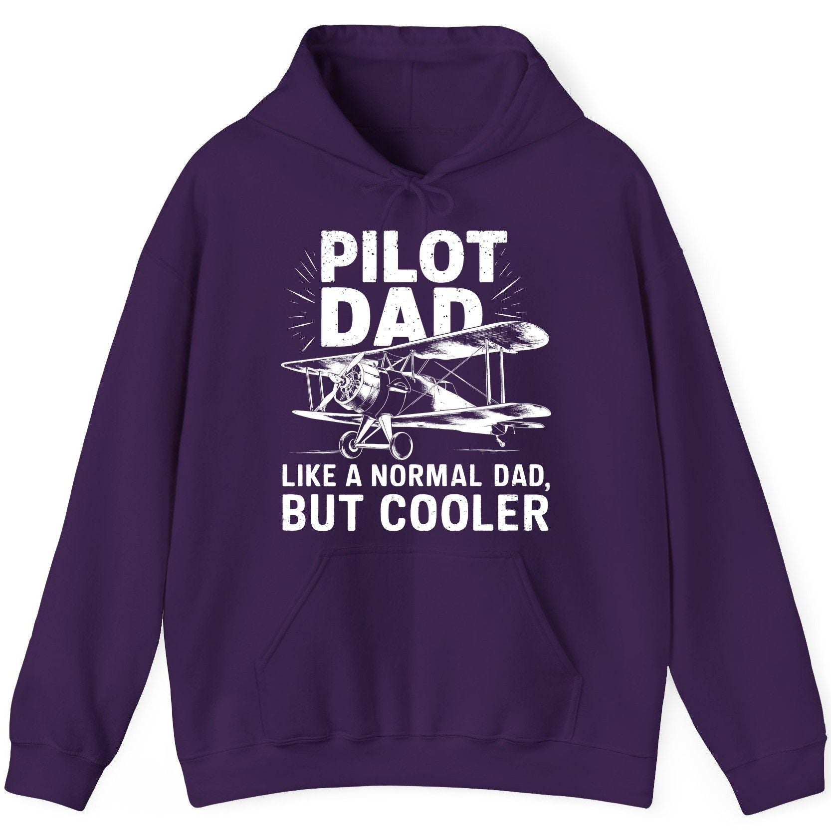 Pilot Dad, Like a Normal Dad, but Cooler pilot dad Hoodie Purple product mockup