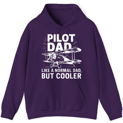 Pilot Dad, Like a Normal Dad, but Cooler pilot dad Hoodie Purple product mockup