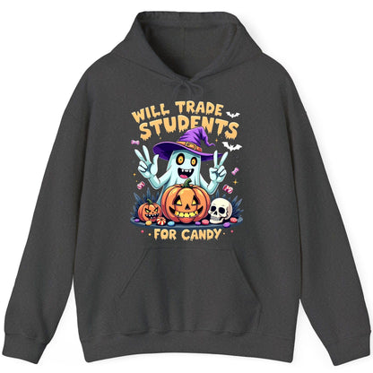 Will Trade Students for Candy teacher humor Hoodie Dark Heather product mockup