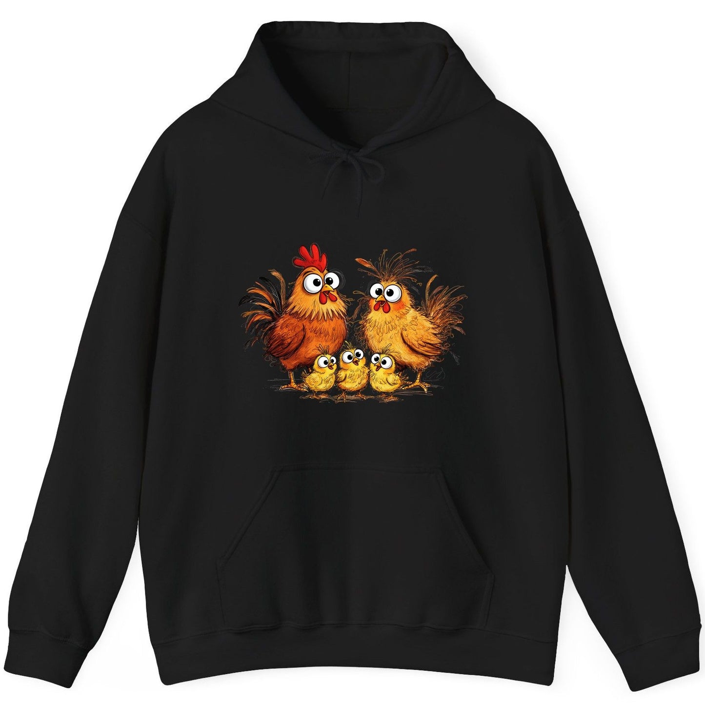 Funny Chicken Family chicken family Hoodie Black product mockup