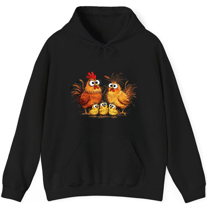 Funny Chicken Family chicken family Hoodie Black product mockup