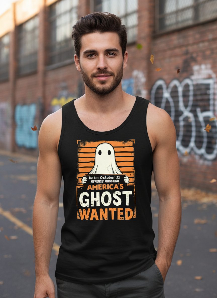 Date October 31 Offense Ghosting America's Ghost Wanted ghost Tank Top Black lifestyle mockup