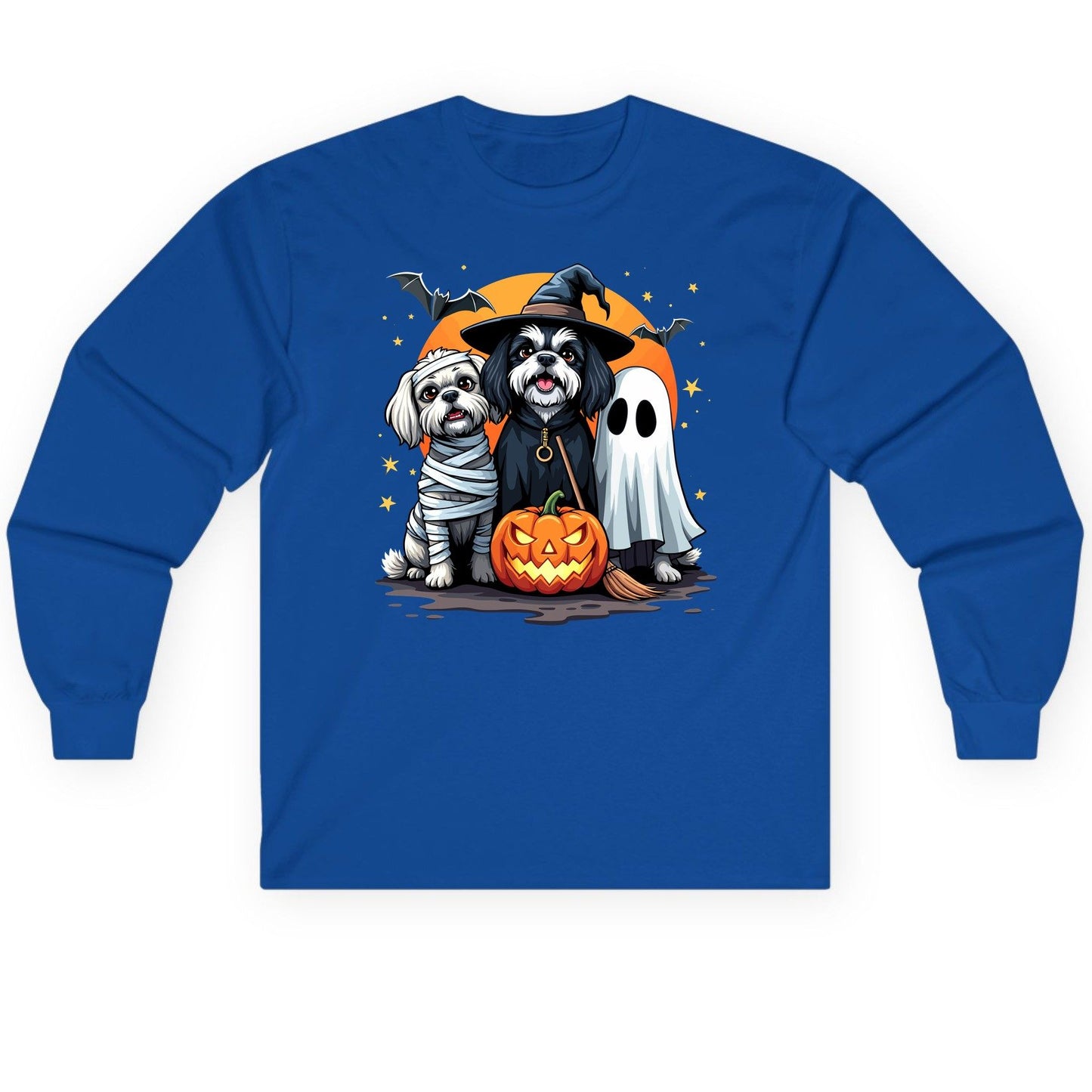 Halloween Dogs Costumes Halloween dogs Long Sleeve Tee Royal product mockup