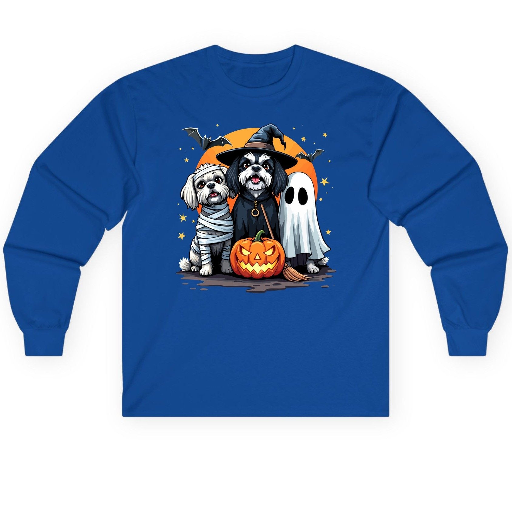 Halloween Dogs Costumes Halloween dogs Long Sleeve Tee Royal product mockup