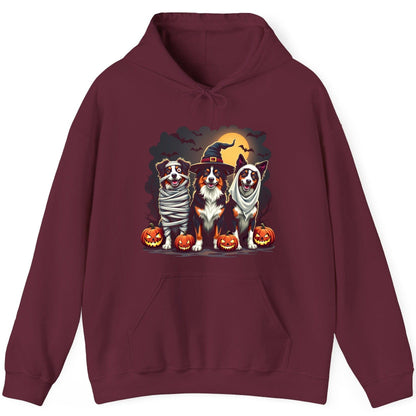 Australian Shepherd Halloween Dogs australian shepherd dogs Hoodie Maroon product mockup