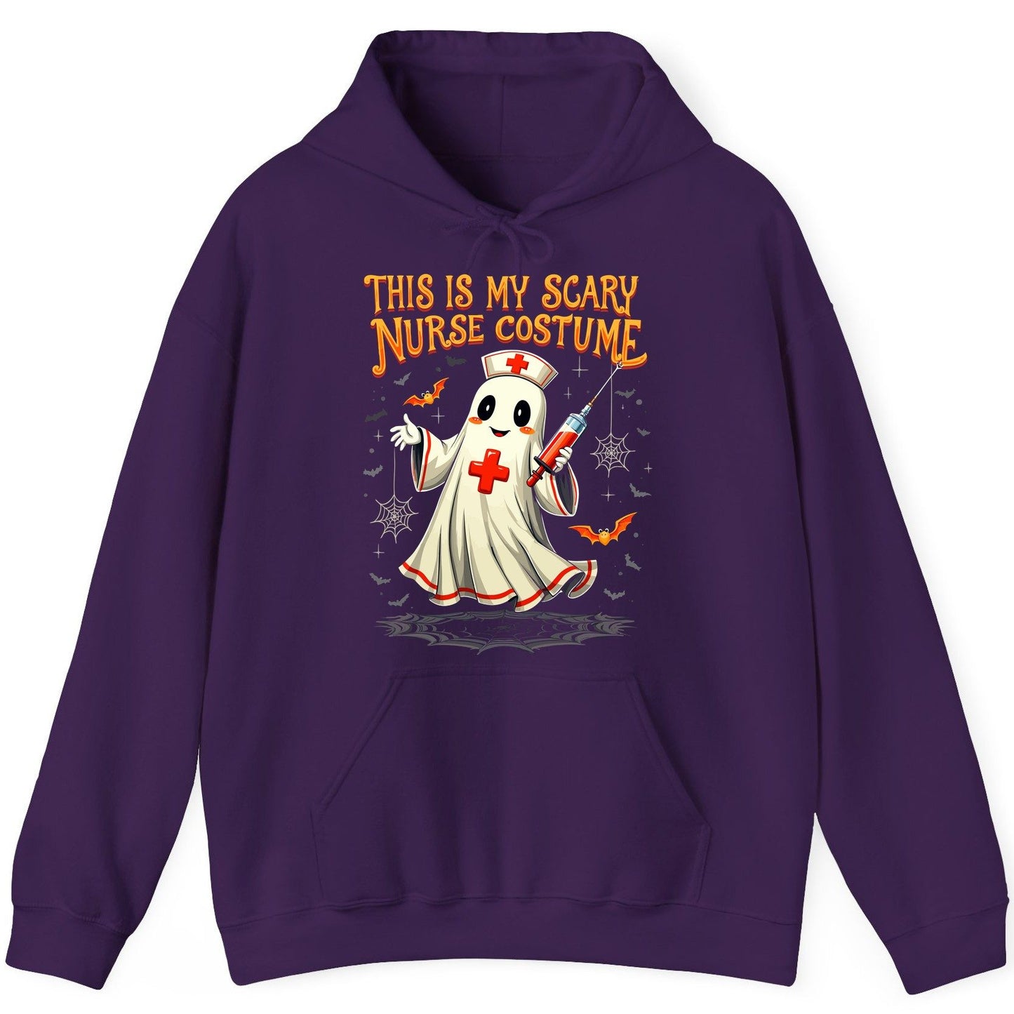 This Is My Scary Nurse Costume Halloween ghost nurse Hoodie Purple product mockup