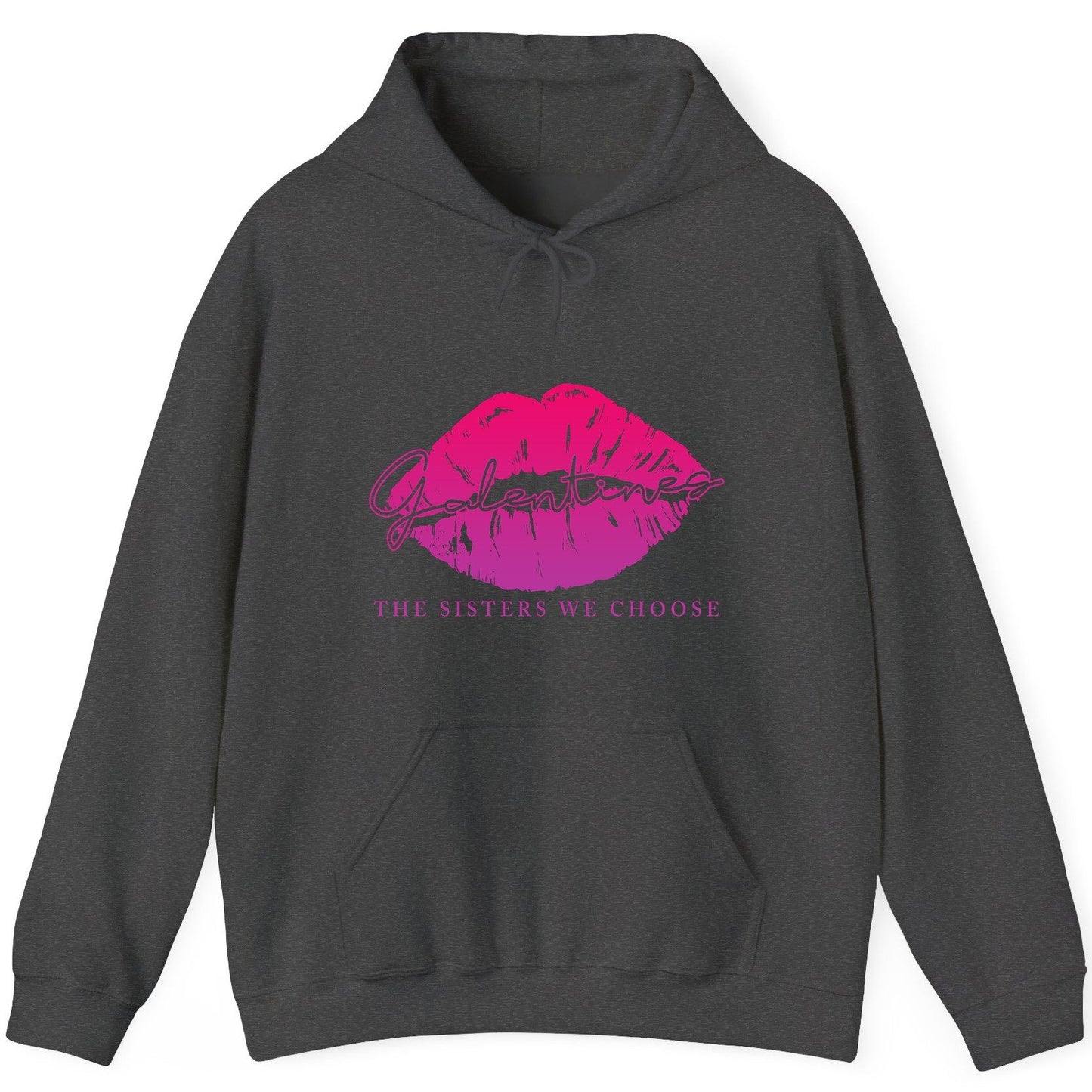 Galentines the Sisters We Choose galentine's day Hoodie Dark Heather product mockup